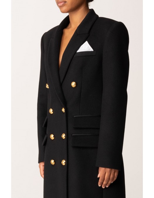 PALTON ELISABETTA FRANCHI, Lana virgina, double-breasted coat, Negru - CP00258E2110 PALTON ELISABETTA FRANCHI, Lana virgina, double-breasted coat, Negru - CP00258E2110