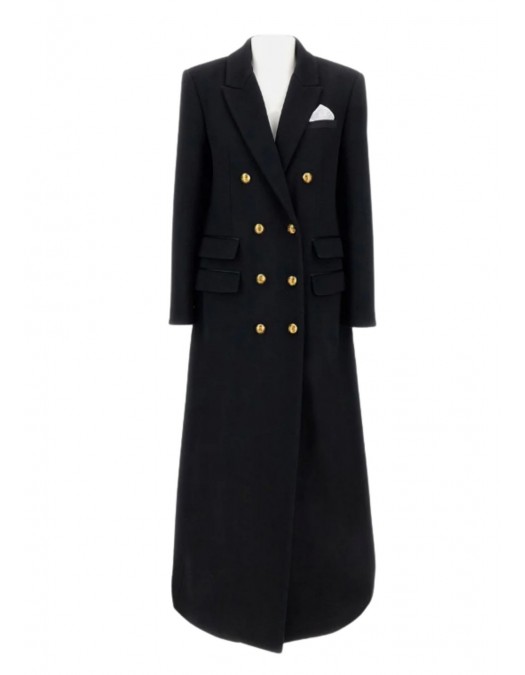 PALTON ELISABETTA FRANCHI, Lana virgina, double-breasted coat, Negru - CP00258E2110 PALTON ELISABETTA FRANCHI, Lana virgina, double-breasted coat, Negru - CP00258E2110