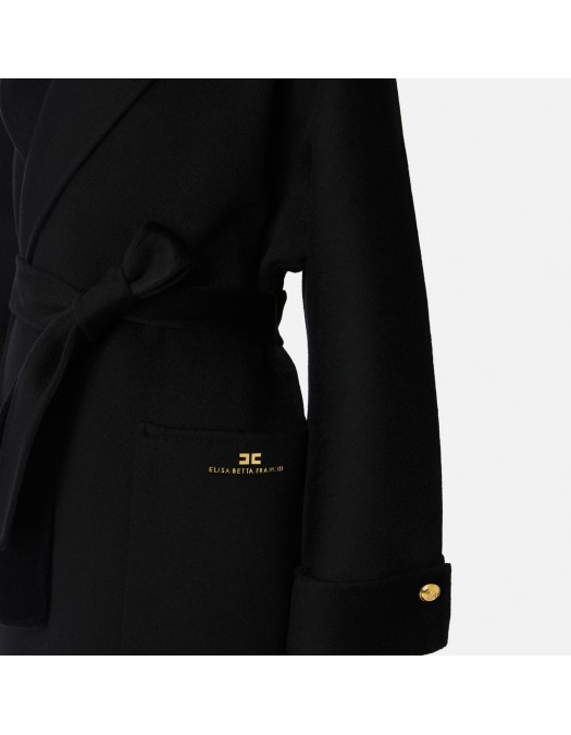 PALTON ELISABETTA FRANCHI, Lana, Oversized, Negru - CP68D56E2110 PALTON ELISABETTA FRANCHI, Lana, Oversized, Negru - CP68D56E2110
