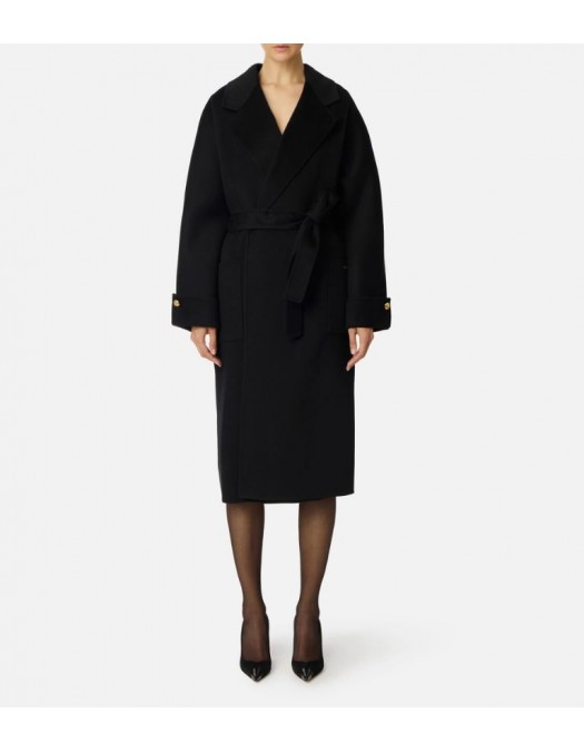 PALTON ELISABETTA FRANCHI, Lana, Oversized, Negru - CP68D56E2110