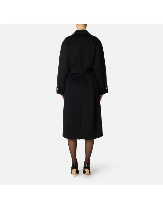 PALTON ELISABETTA FRANCHI, Lana, Oversized, Negru - CP68D56E2110 PALTON ELISABETTA FRANCHI, Lana, Oversized, Negru - CP68D56E2110