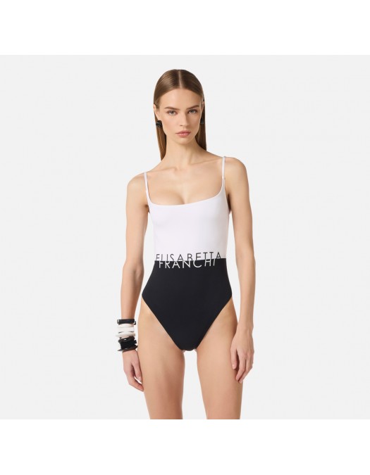 Costum de baie ELISABETTA FRANCHI, Lycra swimsuit with logo - CS02M61E2309
