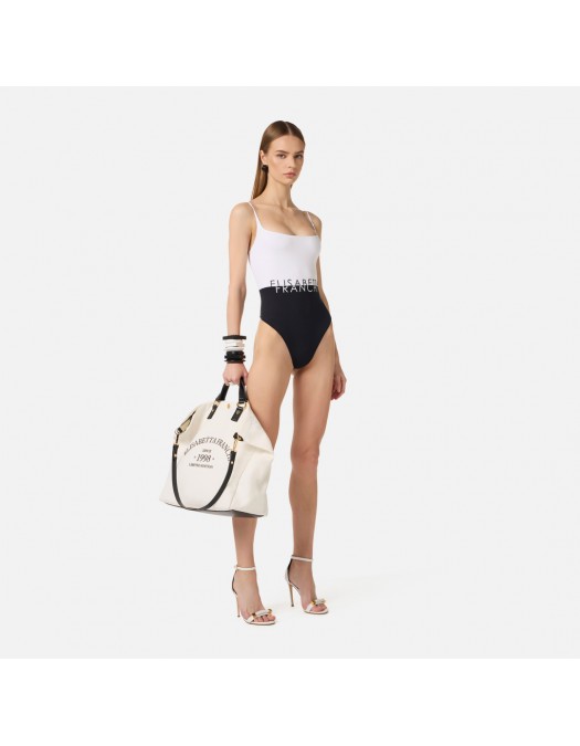 Costum de baie ELISABETTA FRANCHI, Lycra swimsuit with logo - CS02M61E2309