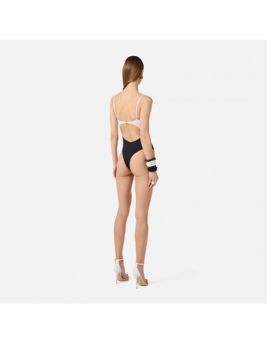 Costum de baie ELISABETTA FRANCHI, Lycra swimsuit with logo - CS02M61E2309