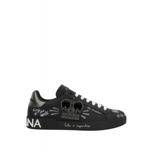 SNEAKERS DOLCE & GABBANA , Graffiti Printed Low-Top, New Tech leather, Black SNEAKERS DOLCE & GABBANA , Graffiti Printed Low-Top, New Tech leather, Black