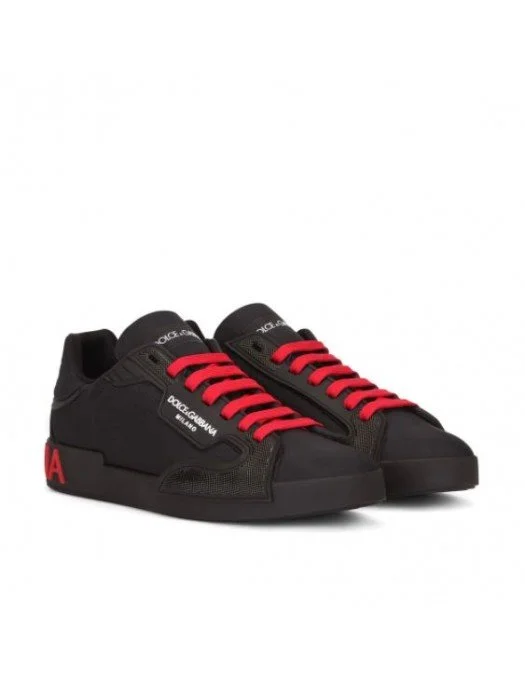 SNEAKERS DOLCE & GABBANA, Black/Red, Portofino - CS1865AO2178B956 SNEAKERS DOLCE & GABBANA, Black/Red, Portofino - CS1865AO2178B956