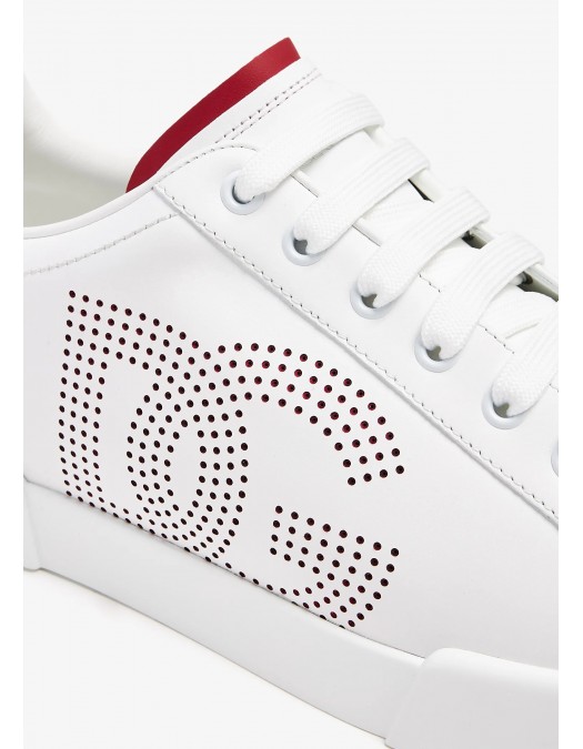 SNEAKERS DOLCE & GABBANA, Portofino, Red, Logo Perforat - CS2277AV0668I056