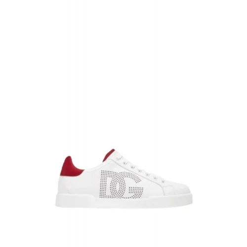 SNEAKERS DOLCE & GABBANA, Portofino, Red, Logo Perforat