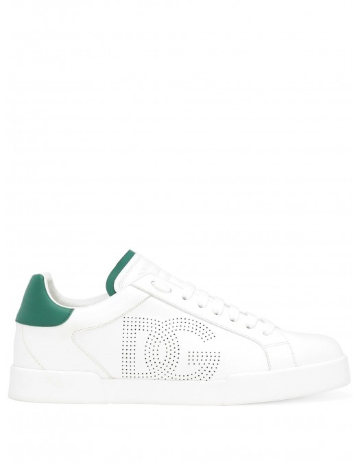 Sneakers DOLCE & GABBANA, White Portofino, Logo perforat - CS2277AV0668N102