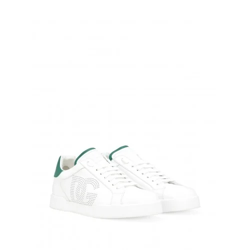 Sneakers DOLCE & GABBANA, White Portofino, Logo perforat