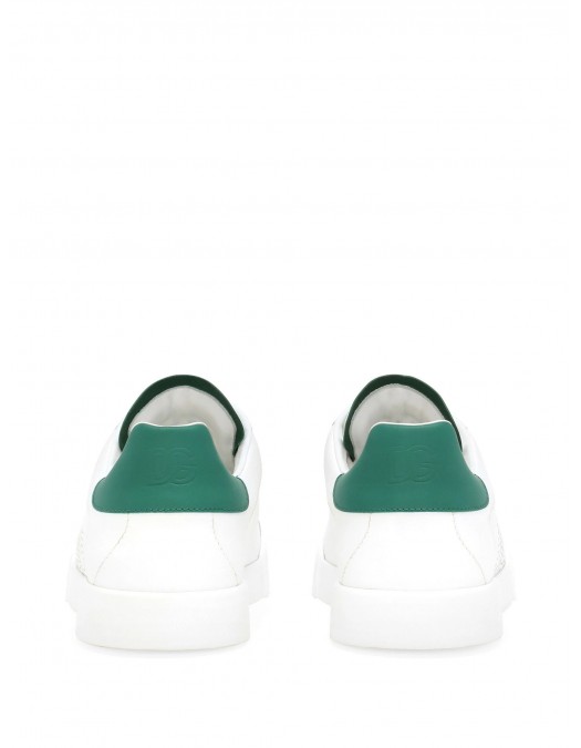 Sneakers DOLCE & GABBANA, White Portofino, Logo perforat - CS2277AV0668N102