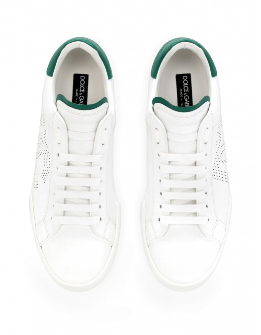 Sneakers DOLCE & GABBANA, White Portofino, Logo perforat - CS2277AV0668N102