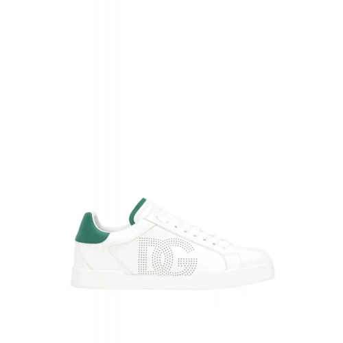 Sneakers DOLCE & GABBANA, White Portofino, Logo perforat