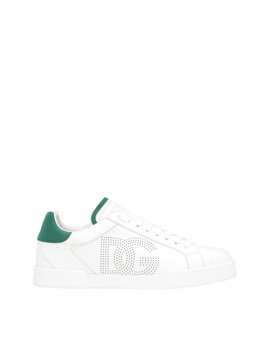 Sneakers DOLCE & GABBANA, White Portofino, Logo perforat - CS2277AV0668N102 Sneakers DOLCE & GABBANA, White Portofino, Logo perforat - CS2277AV0668N102