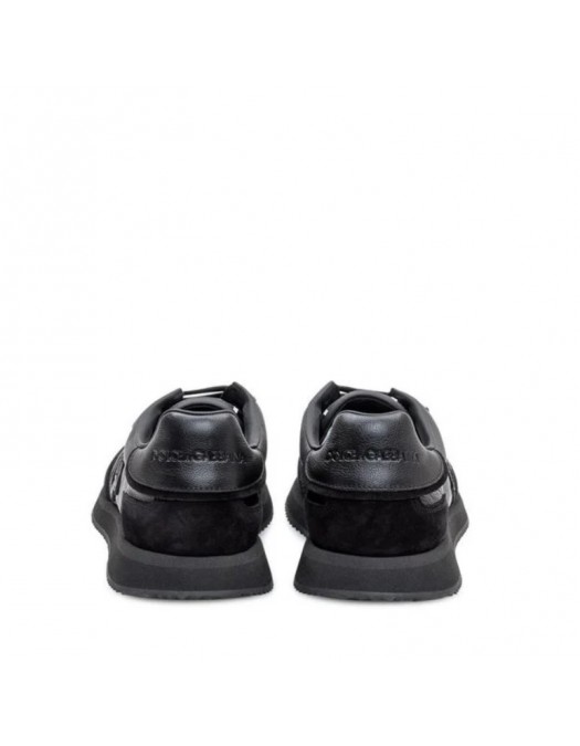 Sneakers DOLCE & GABBANA, CUSHION BLACK LEATHER SNEAKERS - CS2288A01248B956