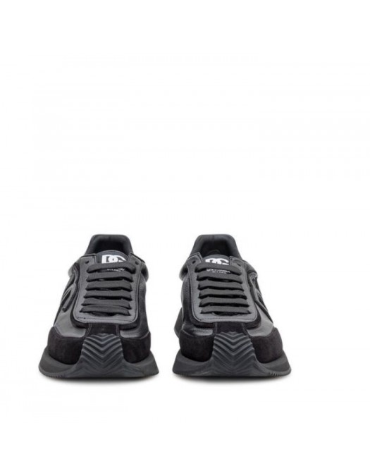 Sneakers DOLCE & GABBANA, CUSHION BLACK LEATHER SNEAKERS - CS2288A01248B956