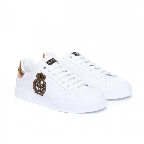 SNEAKERS DOLCE & GABBANA, Portofino, Crown Patch, White SNEAKERS DOLCE & GABBANA, Portofino, Crown Patch, White