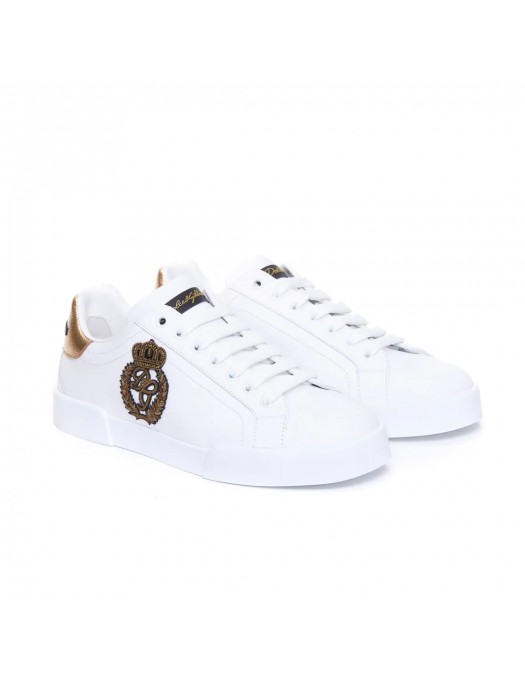 SNEAKERS DOLCE & GABBANA, Portofino, Crown Patch, White - CS2330AH1368I047