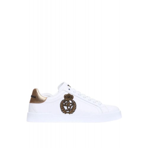 SNEAKERS DOLCE & GABBANA, Portofino, Crown Patch, White SNEAKERS DOLCE & GABBANA, Portofino, Crown Patch, White