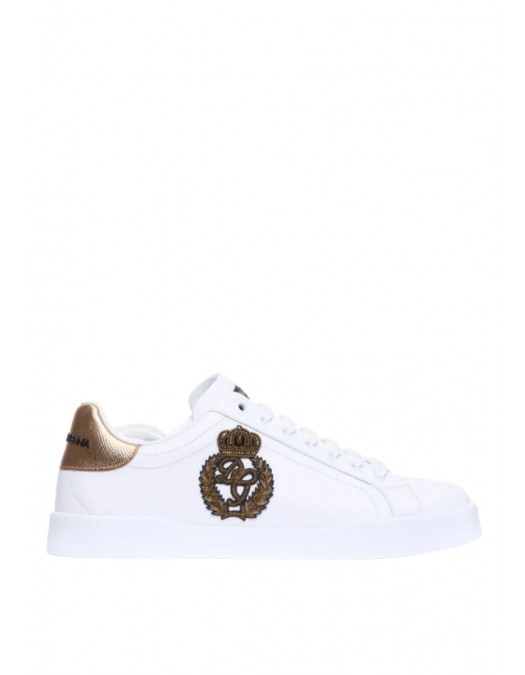 SNEAKERS DOLCE & GABBANA, Portofino, Crown Patch, White - CS2330AH1368I047