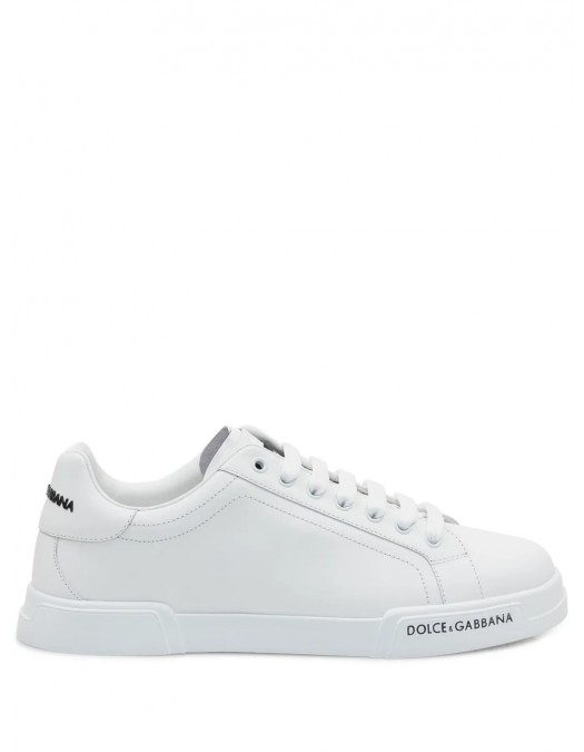 SNEAKERS DOLCE & GABBANA, Portofino, Black Logo, Full White - CS2332AA33580001