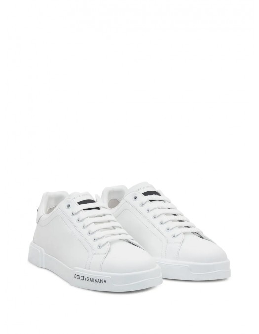 SNEAKERS DOLCE & GABBANA, Portofino, Black Logo, Full White - CS2332AA33580001