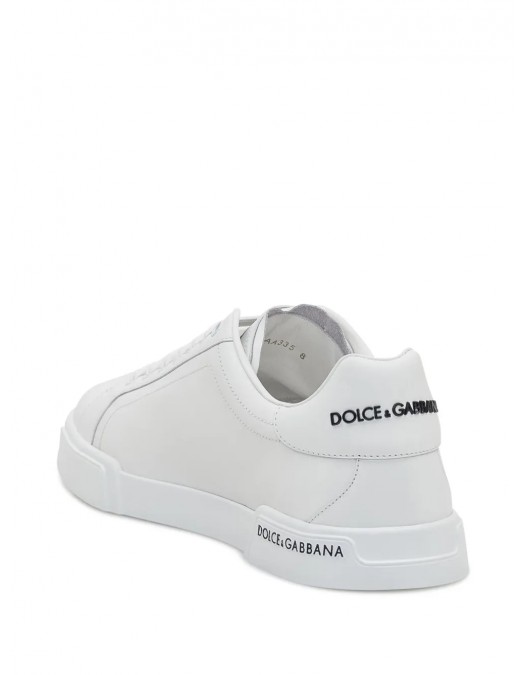 SNEAKERS DOLCE & GABBANA, Portofino, Black Logo, Full White - CS2332AA33580001