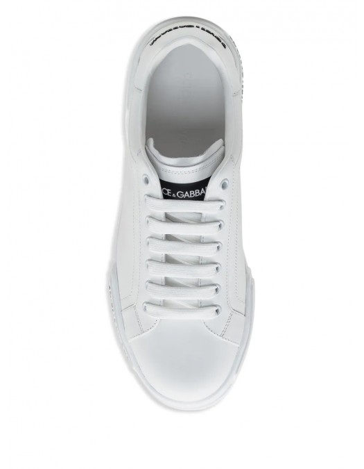 SNEAKERS DOLCE & GABBANA, Portofino, Black Logo, Full White - CS2332AA33580001