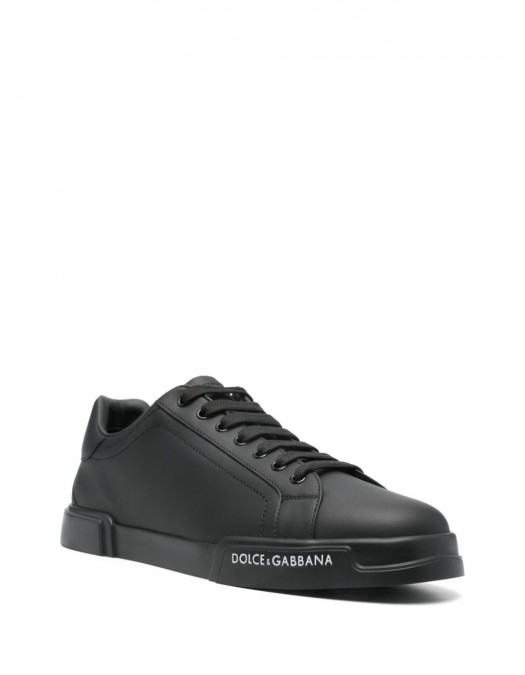 SNEAKERS DOLCE & GABBANA, Portofino, White Logo, Full Black - CS2332AA3358B956