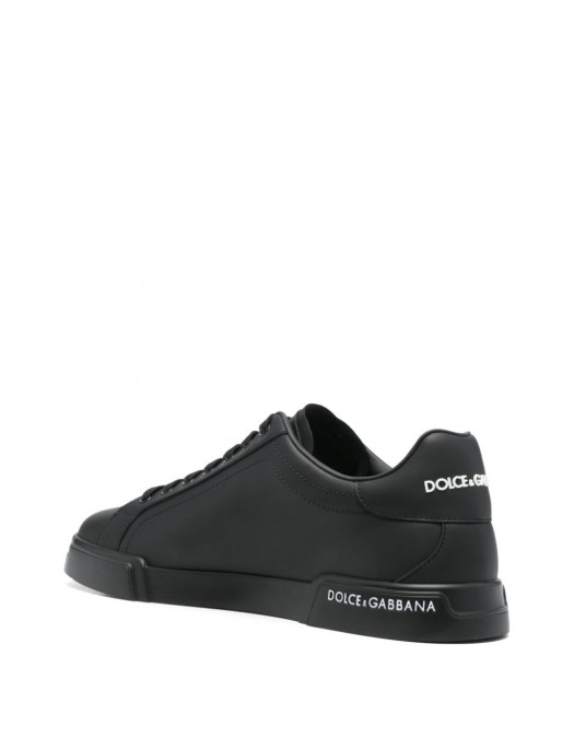 SNEAKERS DOLCE & GABBANA, Portofino, White Logo, Full Black - CS2332AA3358B956