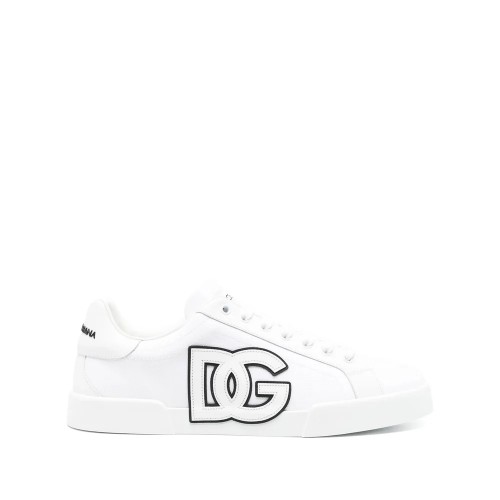 SNEAKERS DOLCE & GABBANA, Calfskin Portofino, Black Details, White SNEAKERS DOLCE & GABBANA, Calfskin Portofino, Black Details, White