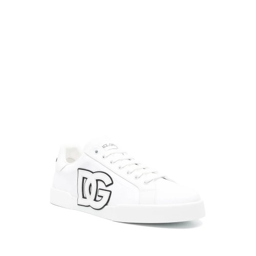 SNEAKERS DOLCE & GABBANA, Calfskin Portofino, Black Details, White SNEAKERS DOLCE & GABBANA, Calfskin Portofino, Black Details, White