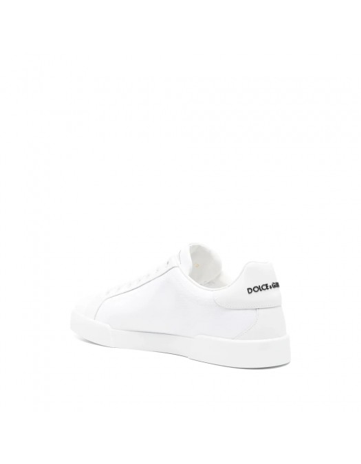 SNEAKERS DOLCE & GABBANA, Calfskin Portofino, Black Details, White - CS2343AE6298T907