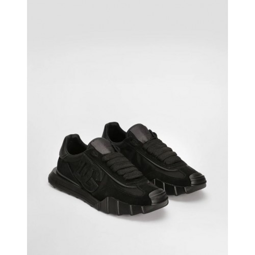 Sneakers DOLCE & GABBANA, DG Athletic sneakers in fabric and calfskin, All black