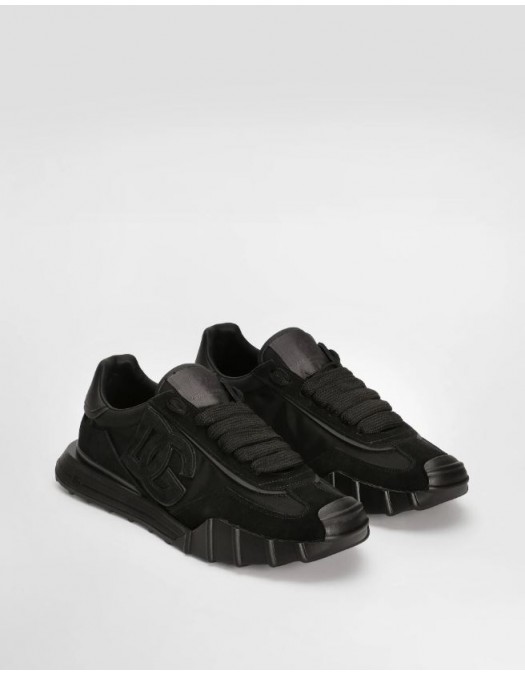 Sneakers DOLCE & GABBANA, DG Athletic sneakers in fabric and calfskin, All black - CS2384A03548B956