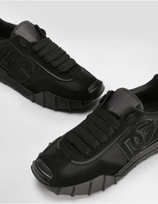 Sneakers DOLCE & GABBANA, DG Athletic sneakers in fabric and calfskin, All black - CS2384A03548B956