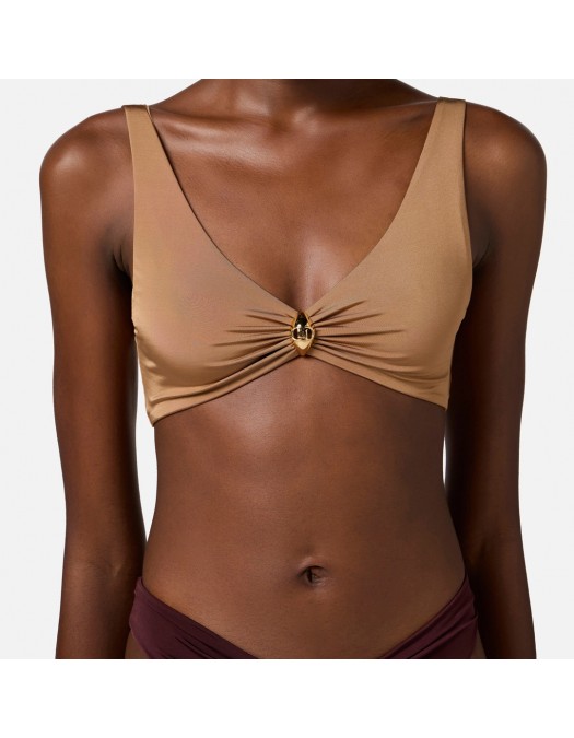COSTUM DE BAIE ELISABETTA FRANCHI, Two Piecea, Gold Accessory, Brown Camel - CS74B51E2DP3 COSTUM DE BAIE ELISABETTA FRANCHI, Two Piecea, Gold Accessory, Brown Camel - CS74B51E2DP3