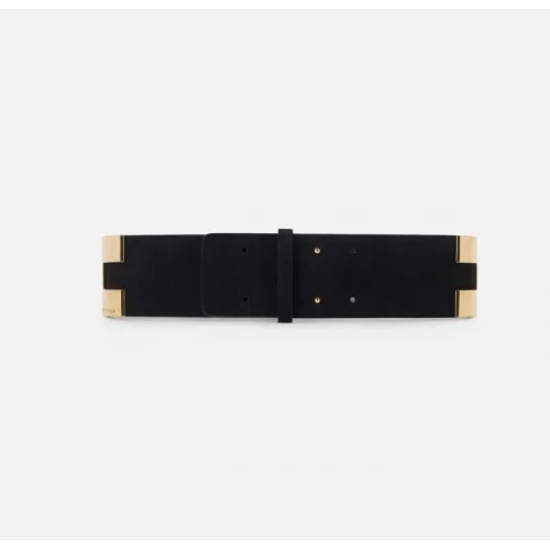 Curea ELISABETTA FRANCHI, Rêve Noir suede leather belt