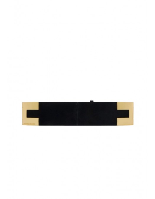 Curea ELISABETTA FRANCHI, Rêve Noir suede leather belt - CT30S65EC110