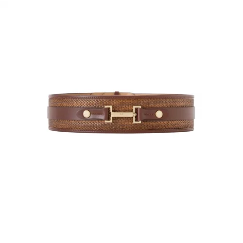 CUREA ELISABETTA FRANCHI,  Jewel Logo, Raffia, Brown