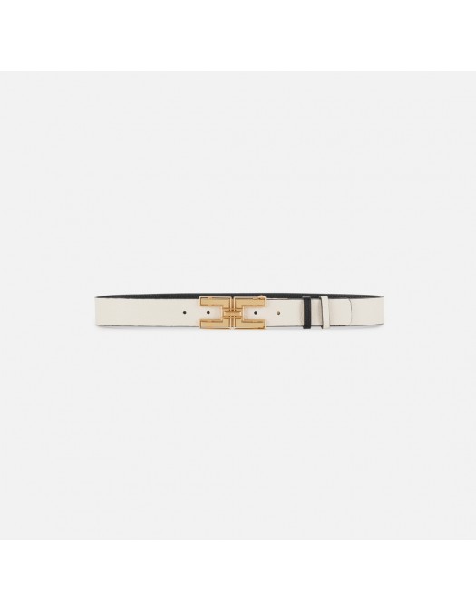 Curea ELISABETTA FRANCHI, Double face leather belt with logo, Reversibila - CTC1140EC685
