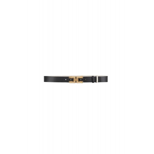 Curea ELISABETTA FRANCHI, Double face leather belt with logo, Reversibila
