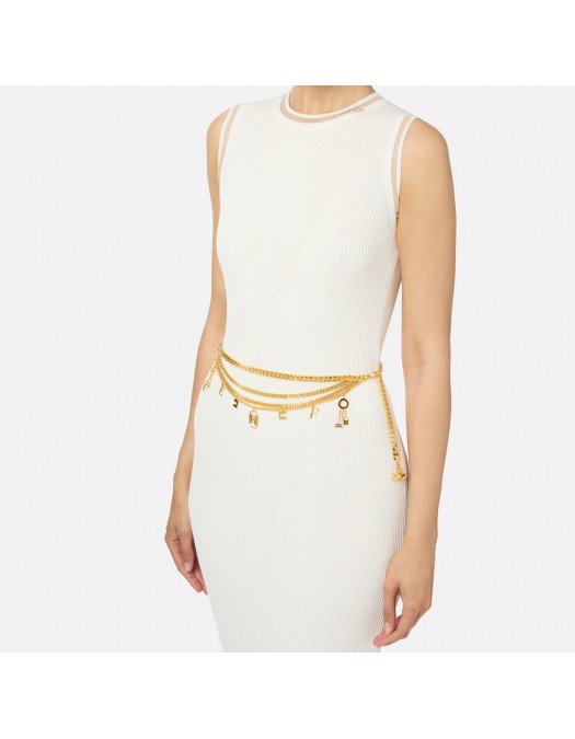 Curea ELISABETTA FRANCHI Gold metal chain belt with charms - CTC1245ECU95