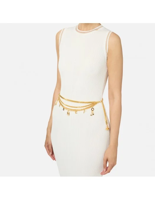 Curea ELISABETTA FRANCHI Gold metal chain belt with charms - CTC1245ECU95