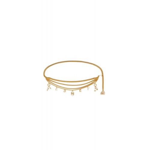 Curea ELISABETTA FRANCHI Gold metal chain belt with charms