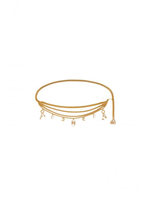 Curea ELISABETTA FRANCHI Gold metal chain belt with charms - CTC1245ECU95