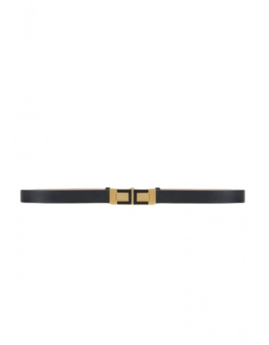 Curea ELISABETTA FRANCHI,  Leather belt with logo buckle - CTC2140EC110