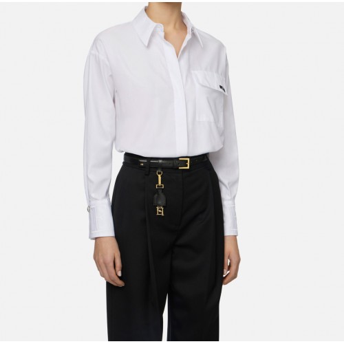 Curea ELISABETTA FRANCHI Leather with accessory, Negru