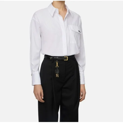 Curea ELISABETTA FRANCHI Leather with accessory, Negru