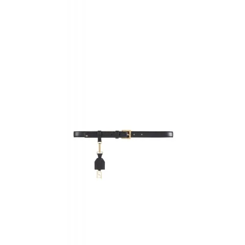 Curea ELISABETTA FRANCHI Leather with accessory, Negru